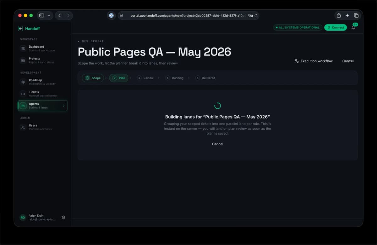 AppHandoff — findings view