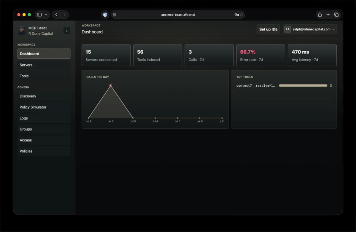 MCP Beast — gateway console