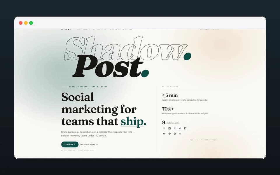 Shadow Posts — draft board