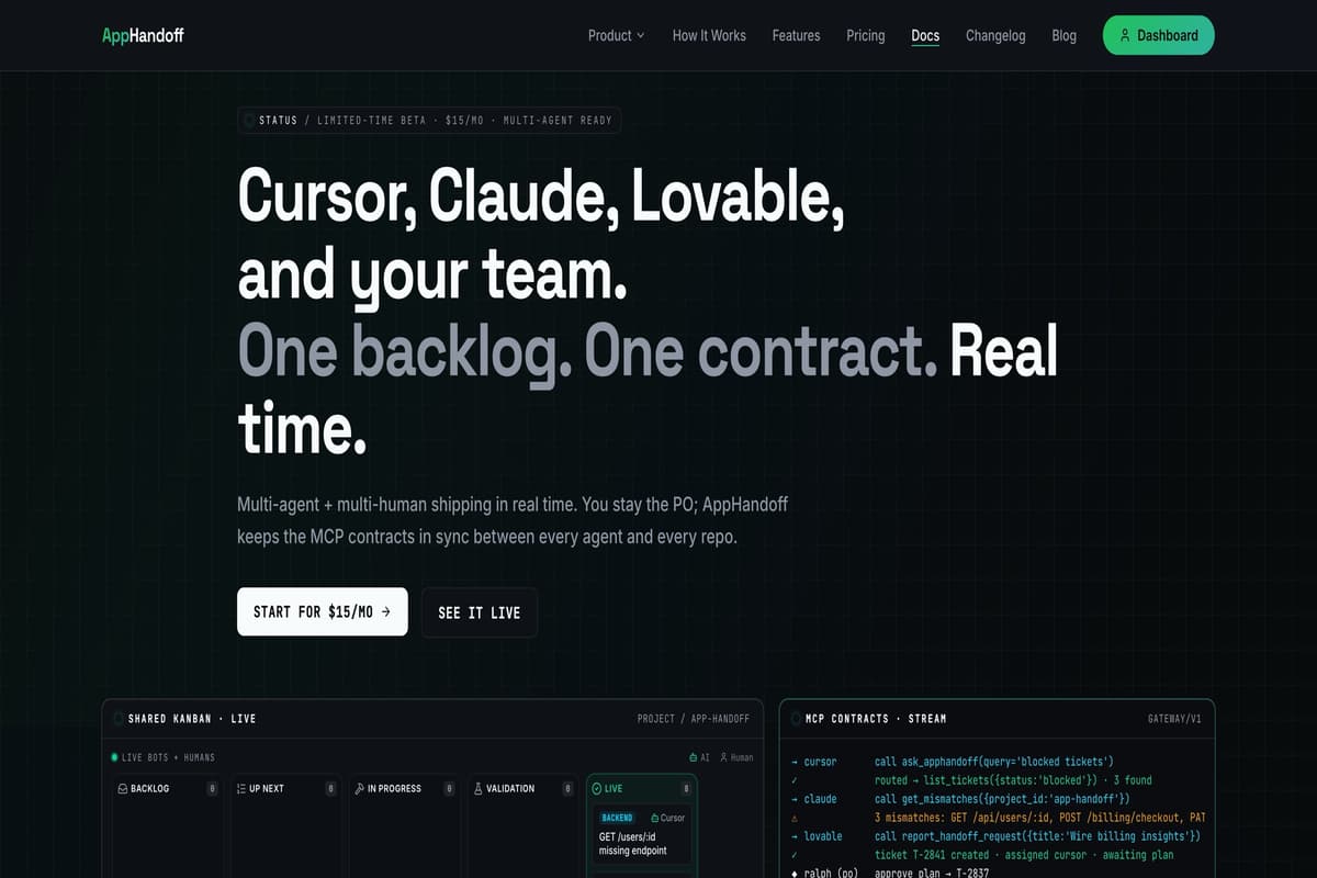 AppHandoff — MCP bridge for AI-built apps — gallery