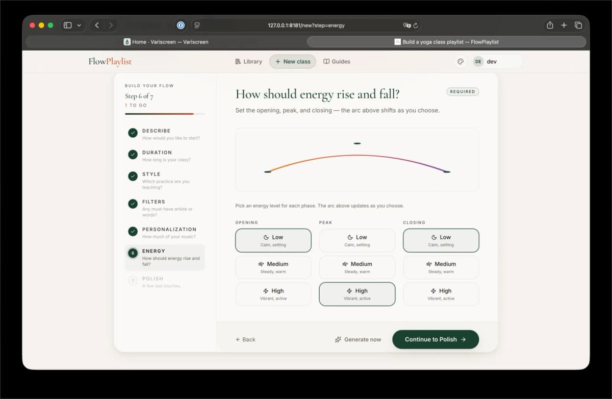 ClassFlow — playlist intelligence for movement classes — gallery