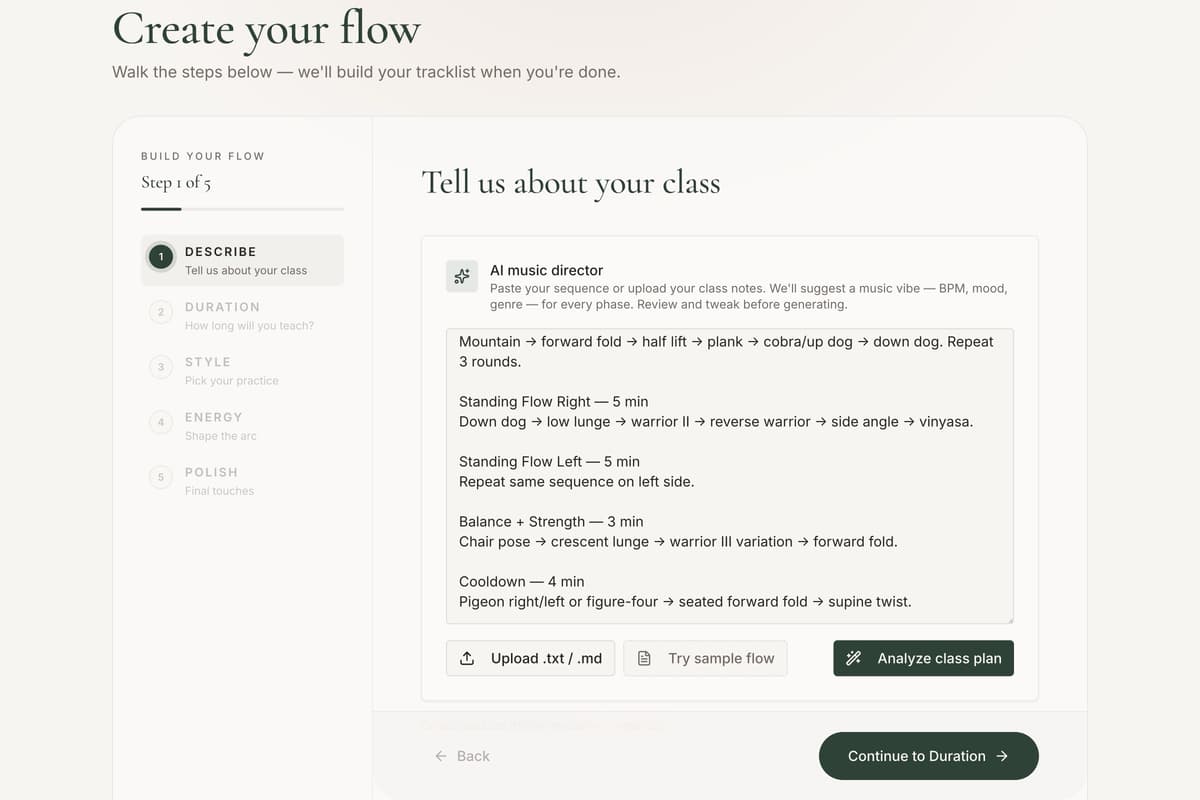 ClassFlow — playlist intelligence for movement classes — gallery