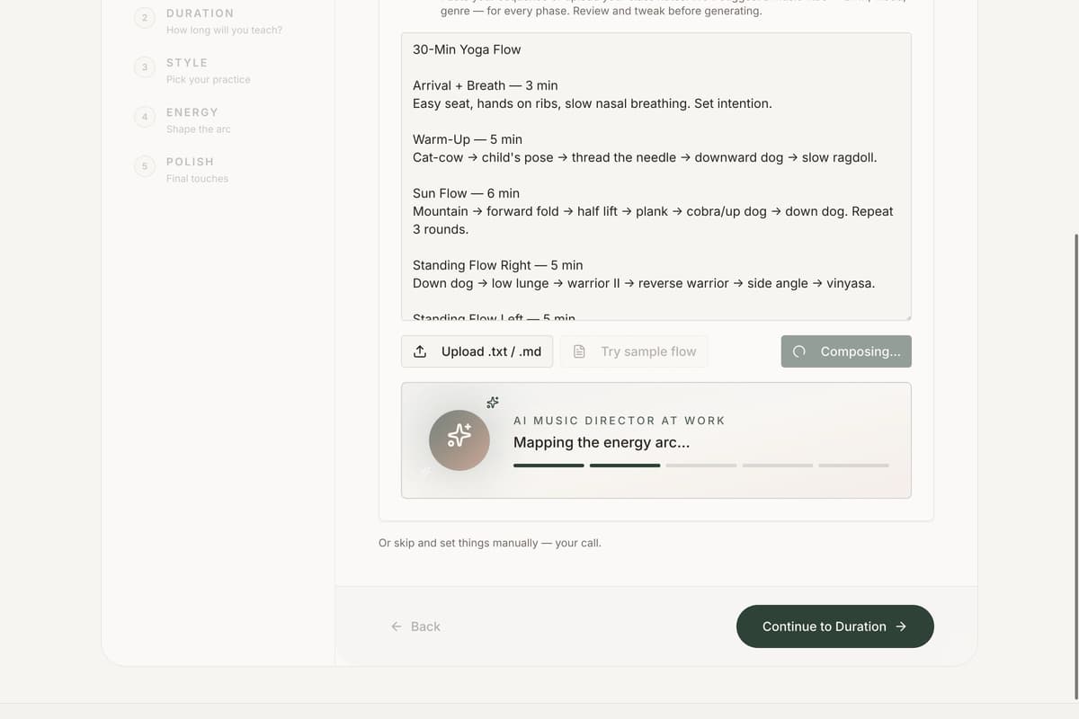 ClassFlow — playlist intelligence for movement classes — gallery