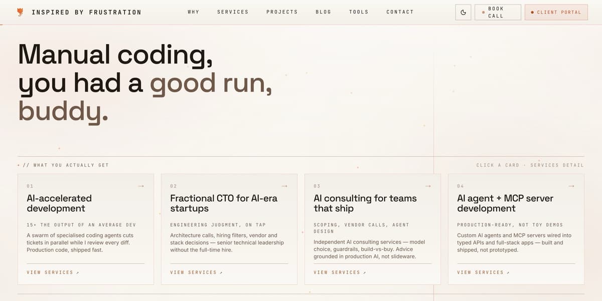 Product screenshot — Inspired by Frustration — production studio platform