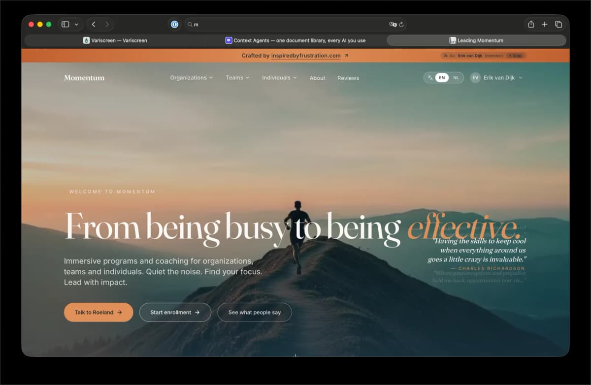 Product screenshot — Leading Momentum